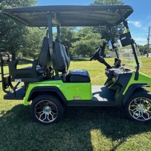 2024 Evolution Ranger 22 Lime Green Golf Cart Side View