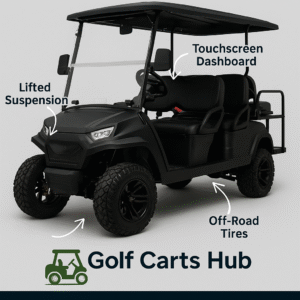 2024 Kandi Cowboy Electric Golf Cart – Used, Lifted, Matte Black 4-Seater With Touchscreen And Off-Road Tires – For Sale From Golf Carts Hub
