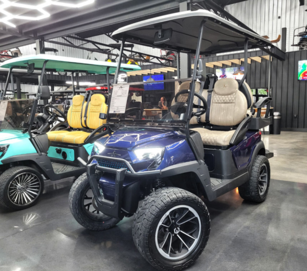 2024 Atlas Carts 4 Passenger Lifted Navy Blue