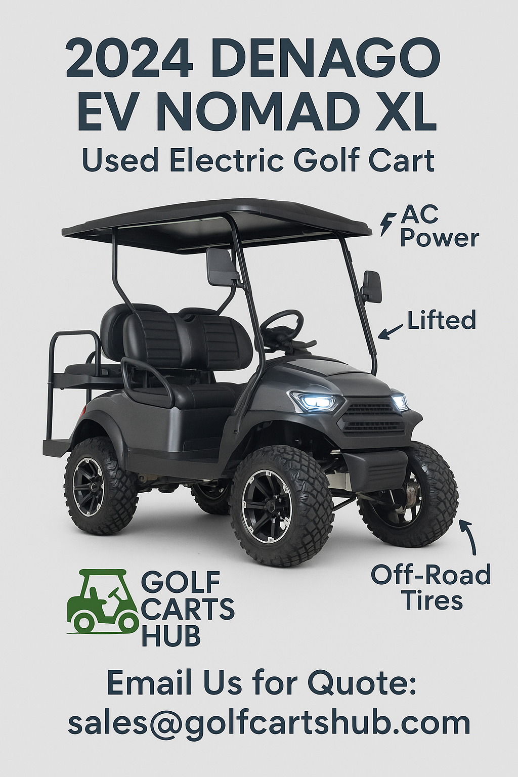 2024 Denago Ev Nomad Xl %E2%80%93 Used Electric Lifted Golf Cart %E2%80%93 Golf Carts Hub