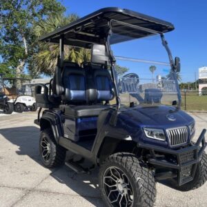 Front view of 2025 Evolution D5-Maverick 2+2 Lithium Electric Golf Cart