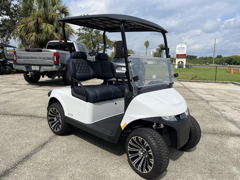 2024 E-Z-Go Freedom Rxv Elite Lithium – Bright White – Houston Tx – Side View