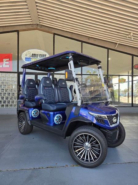 Street Legal 2025 Evolution D-Max Gt4 Blue Golf Cart Illinois Nationwide Export 1 2025 Evolution D-Max Gt4 Blue Front Side View Illinois
