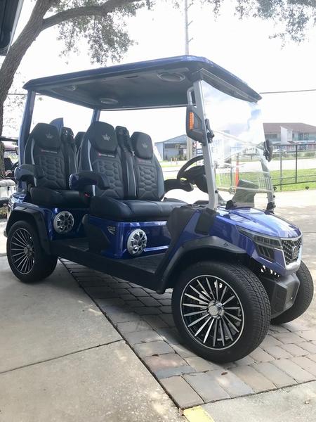 Street Legal 2025 Evolution D-Max Gt4 Blue Golf Cart Illinois Nationwide Export 3 Side Profile Of 2025 Evolution D-Max Gt4 Blue Golf Cart