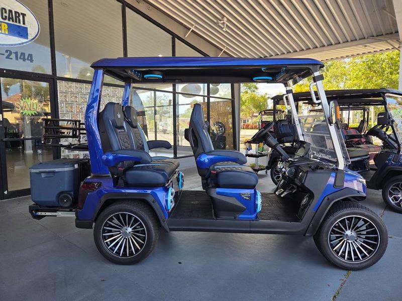 Street Legal 2025 Evolution D-Max Gt4 Blue Golf Cart Illinois Nationwide Export 4 Side Profile Of 2025 Evolution D-Max Gt4 Blue Golf Cart