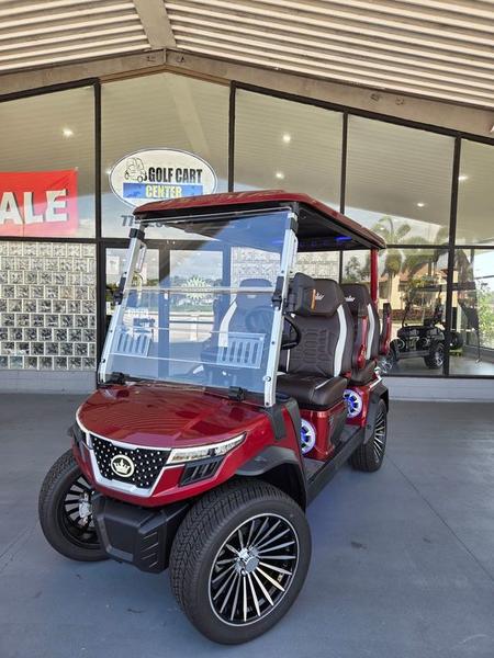 Street Legal 2025 Evolution D-Max Gt4 Red Golf Cart California Nationwide Export 3 2025 Evolution D-Max Gt4 Red Front Side View California