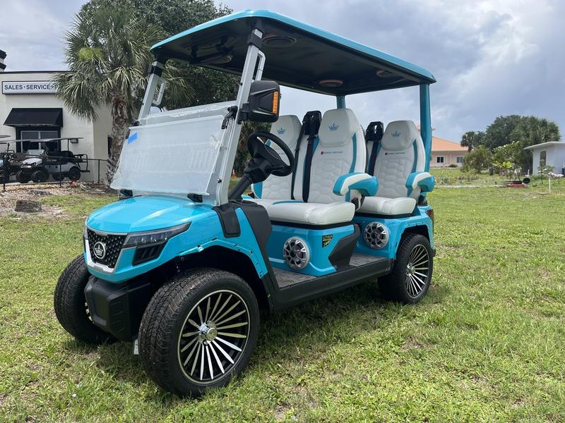 Street Legal 2025 Evolution D-Max Gt4 Sky Blue Export Nationwide Delivery 4 Front View Of 2025 Evolution D-Max Gt4 Sky Blue Golf Cart