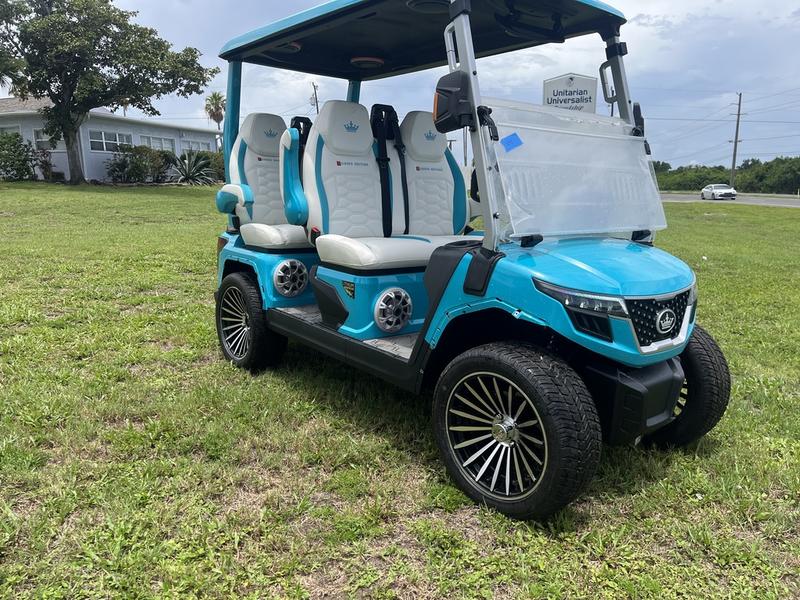 Street Legal 2025 Evolution D-Max Gt4 Sky Blue Export Nationwide Delivery 1 Rear View Of 2025 Evolution D-Max Gt4 Sky Blue Golf Cart