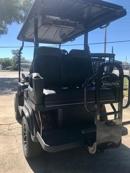 Street Legal 2025 Evolution D5-Ranger 2+2 Plus Black Golf Cart | Ohio Nationwide Export 4 Evolution D5-Ranger 2+2 Plus Black Rear View