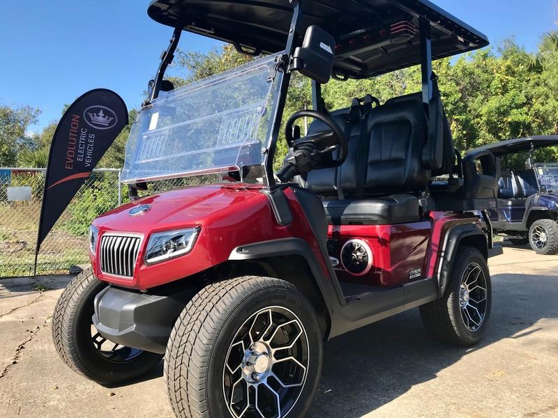 Street Legal 2025 Evolution D5-Ranger 2+2 Plus Red Golf Cart | North Carolina Nationwide Delivery 1 Street Legal D5-Ranger 2+2 Plus Red Golf Cart For Sale