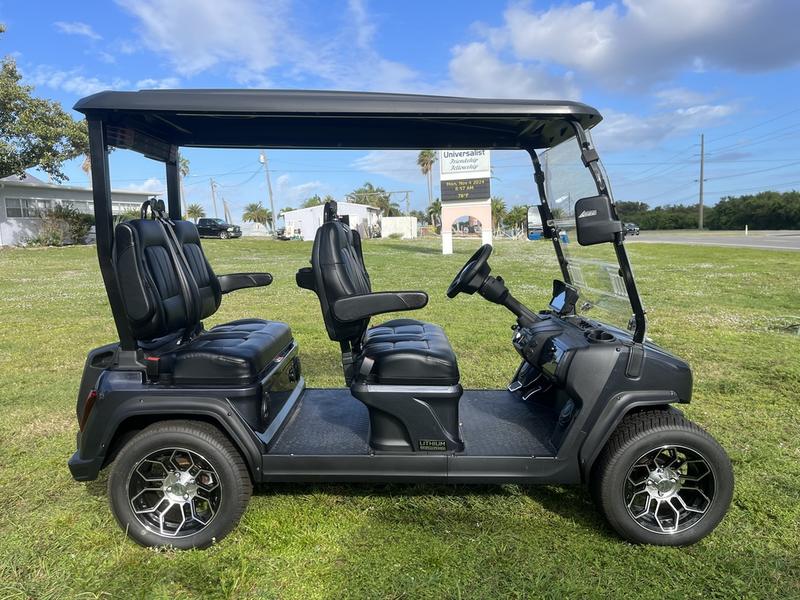 Street Legal 2025 Evolution D5-Ranger 4 Black Golf Cart Florida Nationwide Export 8 Evolution D5-Ranger 4 Black Side Profile Golf Cart