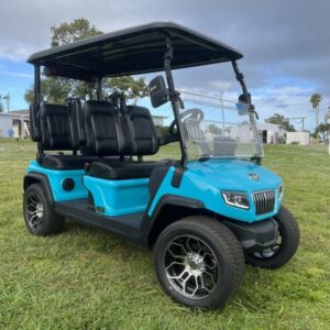 2025 Evolution D5-Ranger 4 Sky Blue golf cart front view California