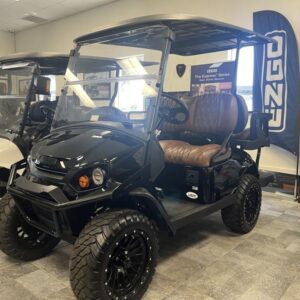 2025 E-Z-GO Express 4 ELiTE Lithium Lifted – Black – Chicago IL – Side Profile