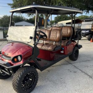 2025 E-Z-GO Express 6 ELiTE Lithium – Inferno Red – Los Angeles CA – Side Profile