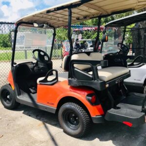 Seating of the 2025 E-Z-GO Valor Gas Solar Flare golf cart in Jacksonville Florida