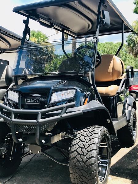 2026 Club Car Onward Lifted 4 Passenger Gas – Black Premium Seats California 1 Full Side Profile Of Lifted Onward