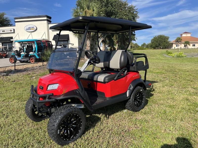 2026 Club Car Onward Lifted 4 Passenger Gas – Red California 8 Complete Side View Of Lifted 2026 Onward Red