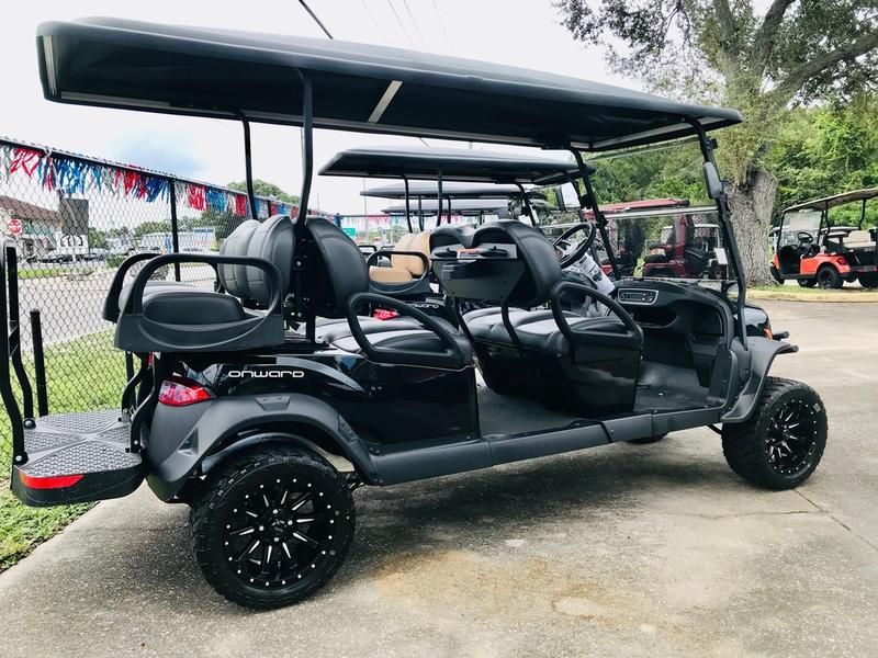 2026 Club Car Onward Lifted 6 Passenger Gas – Black Ohio Street Legal 1 Rear Seating With Cargo Utility Option