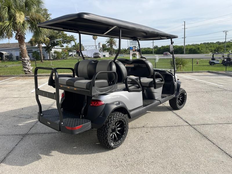 2026 Club Car Onward Lifted 6 Passenger Gas – Silver Pennsylvania Street Legal 1 Full Street-Legal 6-Passenger Onward Silver