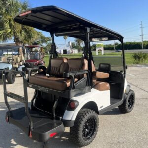 Dashboard and controls of the 2026 E-Z-GO Freedom RXV ELiTE Lithium Bright White golf cart in Columbus Ohio