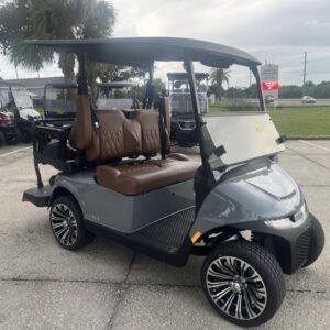 Side profile of the 2026 E-Z-GO RXV 4 Touring ST ELiTE Lithium Slate golf cart in Birmingham Alabama