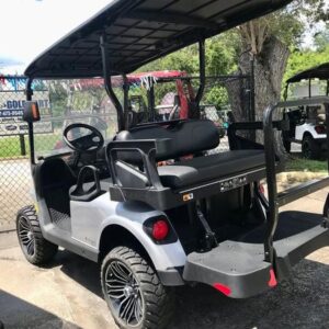 Seating of the 2024 E-Z-GO Valor EX1 Gas Platinum golf cart in Virginia Beach Virginia